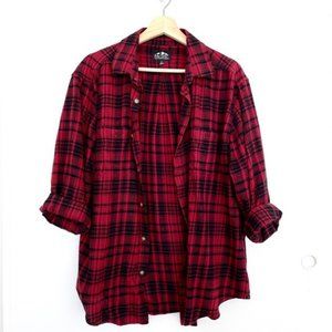 Pacific Outfitters Red Flannel Shirt Long Sleeve Size Medium